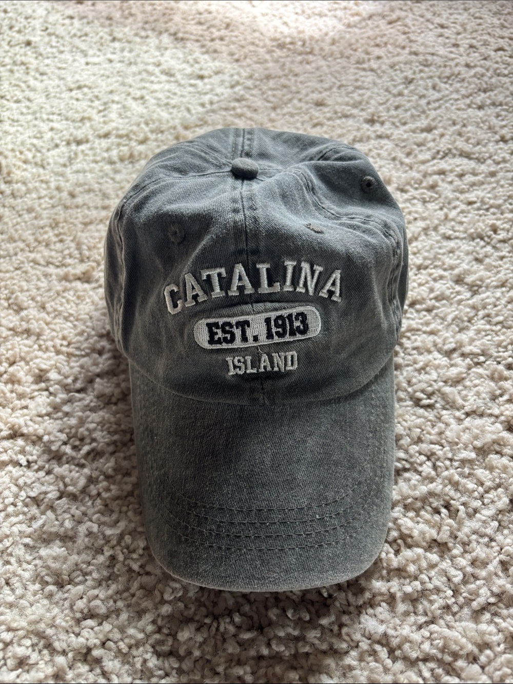 Catalina Island 'EST. 1913' Embroidered Baseball Cap - Washed Gray